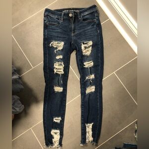 American Eagle Jeggings size 2 with rips!